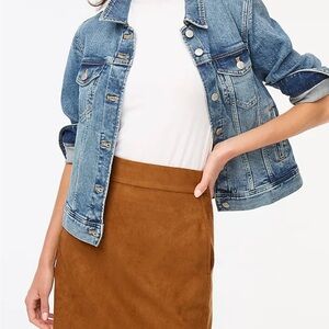 J. CREW Faux-Suede Mini Skirt Women's Size 4 Walnut WX4172
